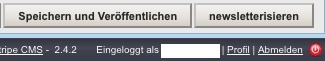 Der neue Actionbutton im Backend
